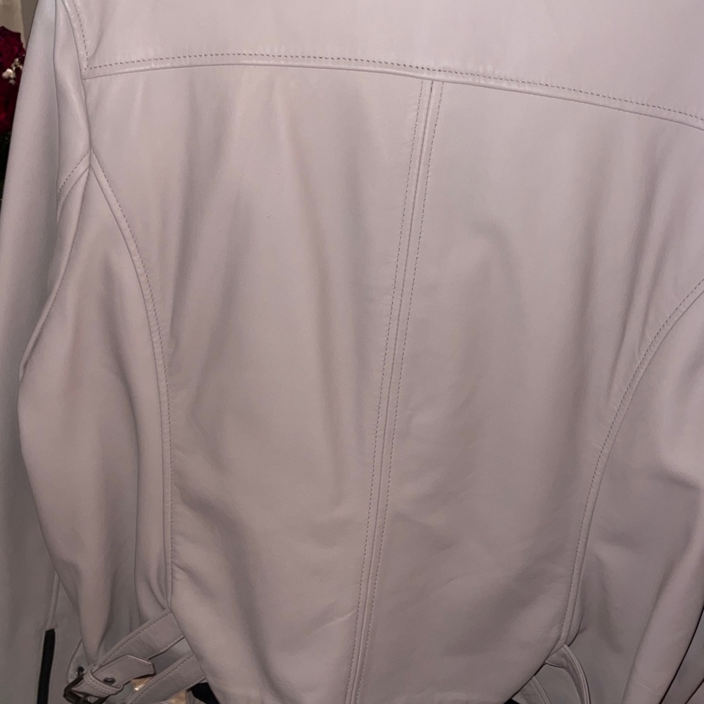 Vintage Women's Light Pink Leather Jacket - Picture 6 of 6
